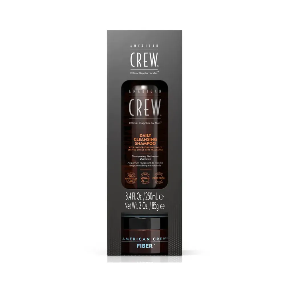 Hombre American Crew Pack Daily Duo Shampoo + Fiber 85g/250ml