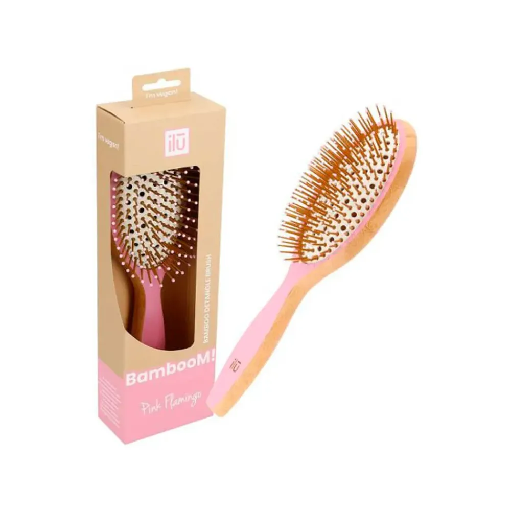 ILU Comprar Cepillo Bambú Desenredante Ovalado Rosa