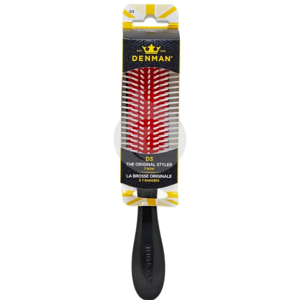 Denman Cepillo Original Styler D3 Negro 7 Hileras
